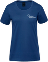 Producteurs et productrices acéricoles du Québec - S05501 T-shirt en coton biologique à encolure dégagée femme - SE. S16333 (AVG) - SE. S16334 (NUQUE)(BLEU)