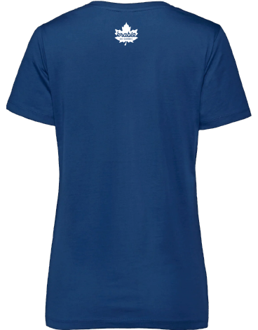 Producteurs et productrices acéricoles du Québec - S05501 T-shirt en coton biologique à encolure dégagée femme - SE. S16333 (AVG) - SE. S16334 (NUQUE)(BLEU)