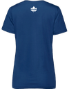 Producteurs et productrices acéricoles du Québec - S05501 T-shirt en coton biologique à encolure dégagée femme - SE. S16333 (AVG) - SE. S16334 (NUQUE)(BLEU)