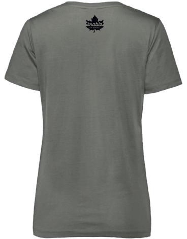 Producteurs et productrices acéricoles du Québec - S05501 T-shirt en coton biologique à encolure dégagée femme - SE. S16333 (AVG) - SE. S16334 (NUQUE) (SAUGE)