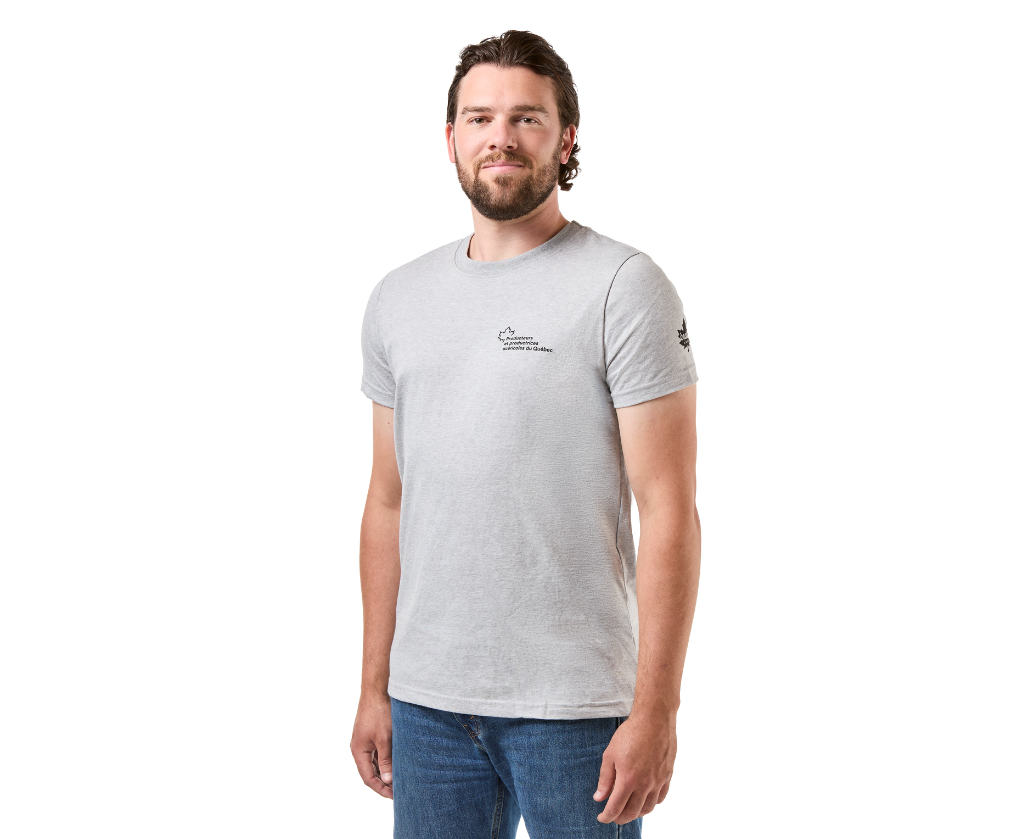 Producteurs et productrices acéricoles du Québec - 2106U T-shirt coton unisexe (Gris pâle chiné) - SE. S16333 (AVG) - SE. S16334 (MG)