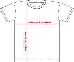 Charte de grandeur S05501 (XS à 2XL)